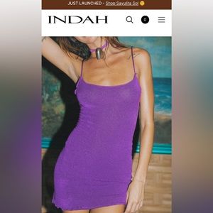 Indah Purple Salvita Mini Dress